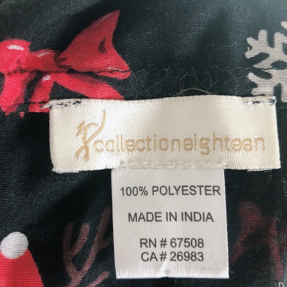 🚫Collection Eighteen Infinity Scarf Holiday Christmas Snowflake Black Red - Picture 5 of 6